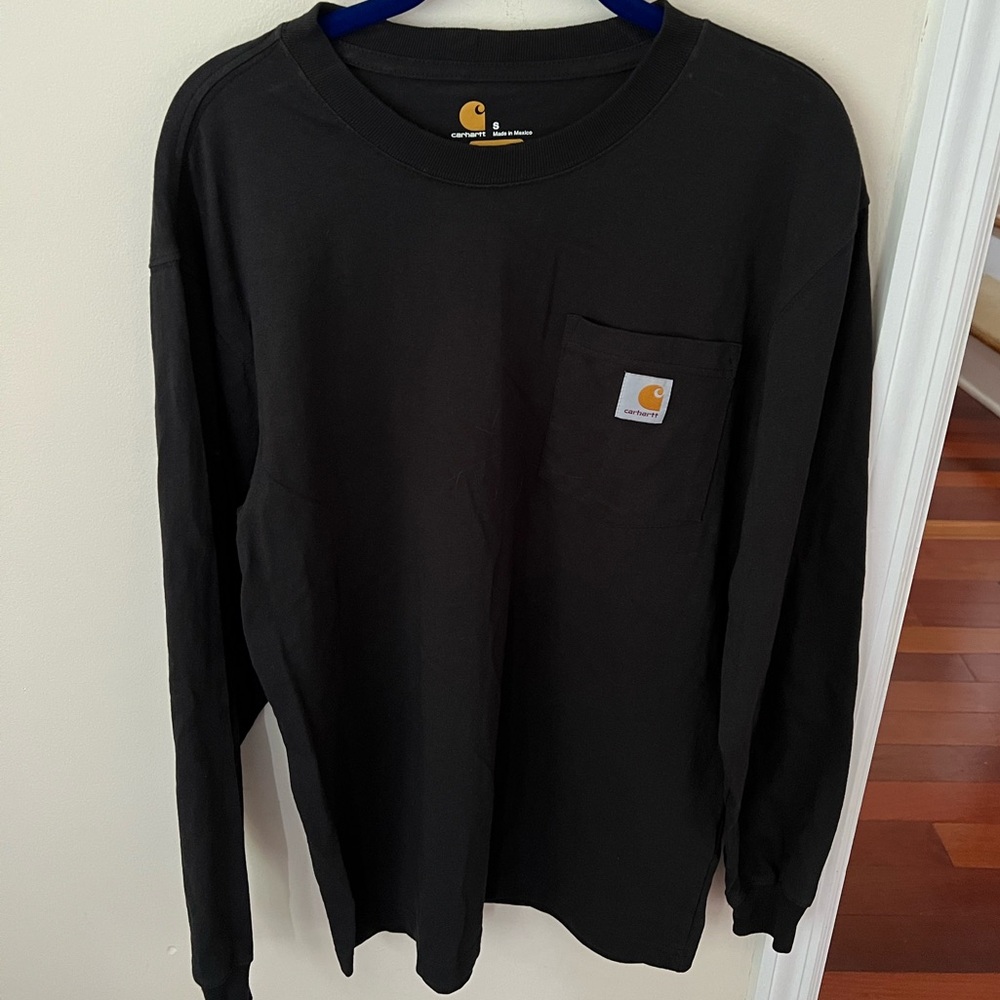 Men’s Black Carhartt Original Fit Heavyweight Long Sleeve Pocket T-Shirt